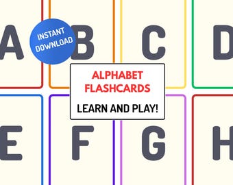 Alphabet Flashcards Printable Bundle | Uppercase & Lowercase ABC Cards | Preschool Letter Recognition Activity | Toddler Homeschool PDF