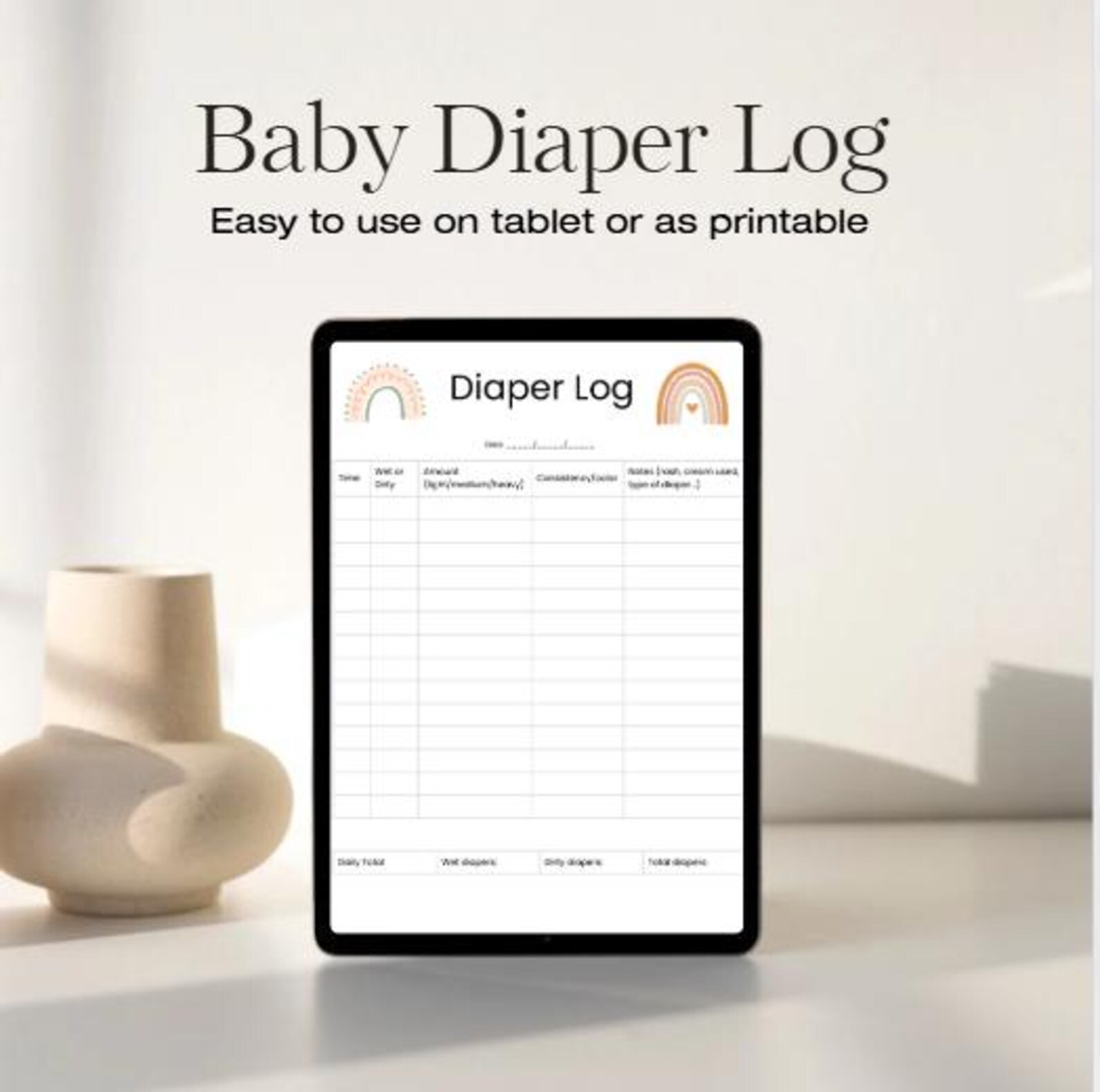 Diaper Log Printable | Baby Diaper Tracker | Newborn Nappy Chart ...