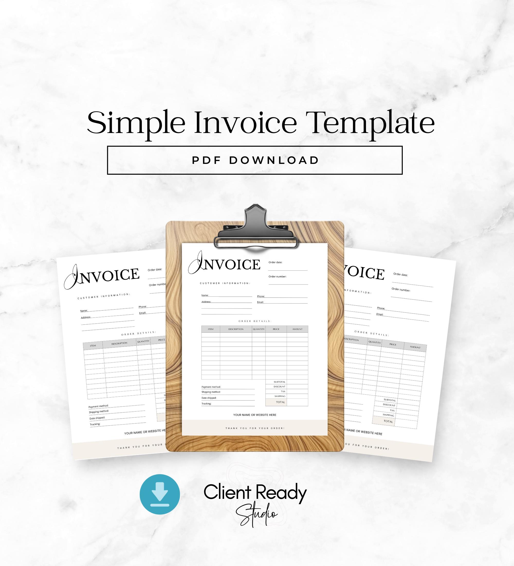 Simple Invoice Template | Editable Canva Invoice for Small Businesses ...