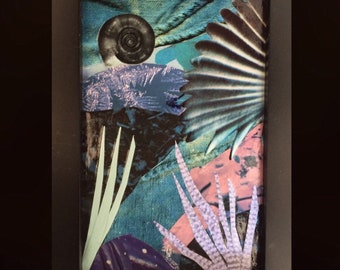 MITHRA -Original Mixed Media Collage Otherworldly Landscapes Series Art by Jami Joelle Nielsen