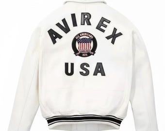 Avirex USA Leather Varsity Jacket - All Americans 1975 Bomber