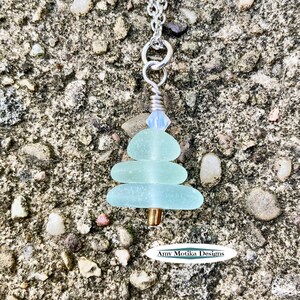 Beach Glass Winter Tree Necklace, Beach Glass Christmas, Blue Tree Necklace, Light Blue Beach Glass, Lake Erie, Sea Glass, Beach Glass