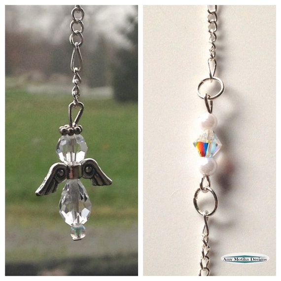 April Birthstone Guardian Angel Car Charm Made With Swarovski Crystals Birthstone Angel Crystal Etsy