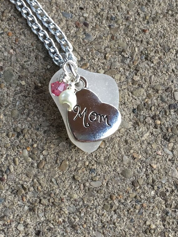 Mothers Day Beach Glass Necklace Lake Erie Glass Mothers Day Gifts For Mom Beach Glass Sea Glass