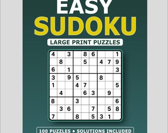 簡単な数独（数独）の印刷可能なPDF – 解答付き100パズル – すぐにダウンロード