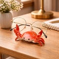Crab Glasses Holder Stand - Cute Eyeglass Holder, Funny Desk Decor, Animal Glasses Stand, Desk Organizer