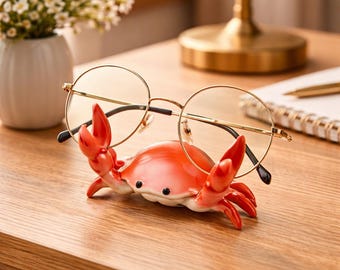 Krabbrilhouderstandaard - Leuke lenzenvloeistofhouder, grappig bureaudecor, dierenbrilstandaard, bureau-organizer