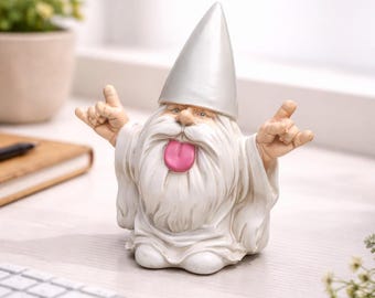 Funny Rock Gnome Figurine – Cheeky Garden Gnome Decor, Novelty Desk Ornament, Unique Home Decor Gift