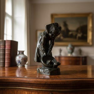 May include: A white ceramic mug with a black handle and the text "But First, Coffee" in a bold, black font. The mug is set against a blurred background, suggesting a cozy setting.