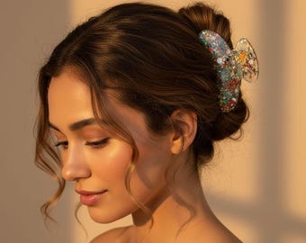 Handmade Christmas Hair Clip - Acrylic Holiday Style