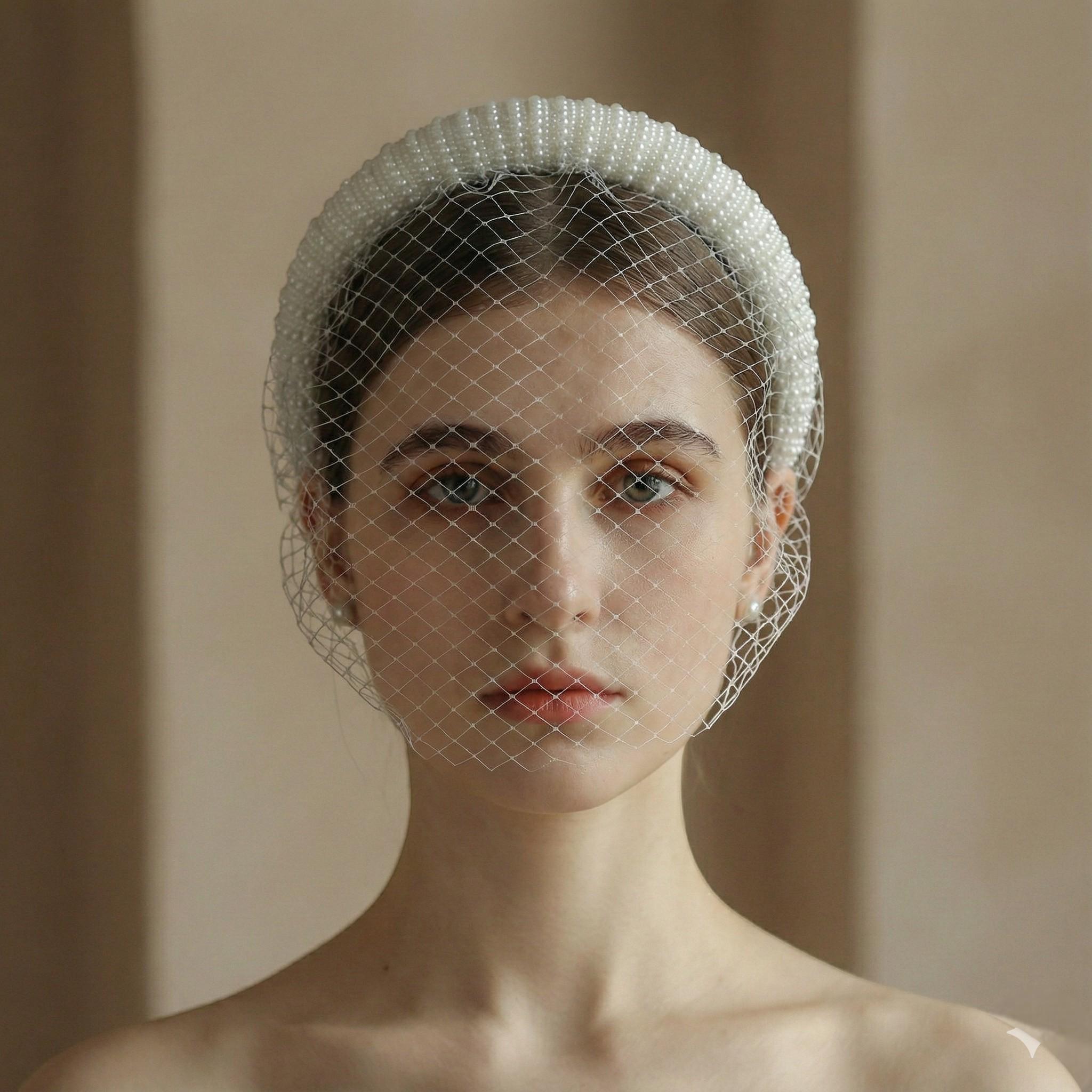 Tiara With Birdcage Veil Wedding - Etsy display picture 3