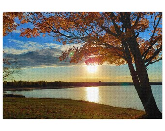 秋の滝のジグソーパズル | ミシガン州ラビットリバーダム - Etsy 日本