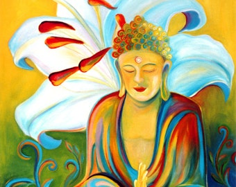 Buddha Lily Giclee Canvas Print – Sofan Chan Art