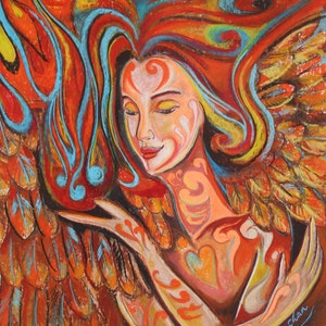 Inspirational Art Angel Painting- Angel Within - Giclee print on canvas Sofan Chan 18inch x 24 inch (46cm x 61cm)
