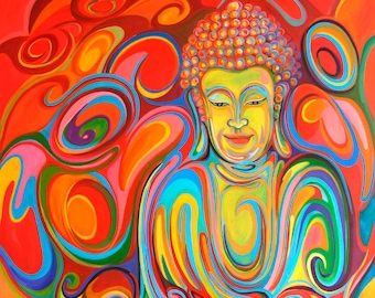 Buddha Painting - Life Force - Giclee print on canvas Sofan Chan 18inch x 24 inch (46cm x 61cm)