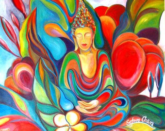 Buddha Giclee Canvas Print – Forest of Light, Sofan Chan (18x24 inch)
