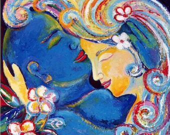 Lovers Painting - Your Heart is My Home - Giclee print on canvas Sofan Chan 20inch 20 inch (51cm x51cm)