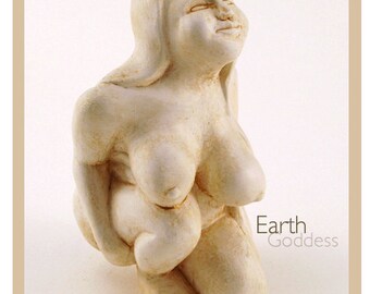 Happy Modern Venus - Female nude art statue of  big, beautiful, rounded woman