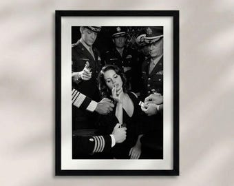 Lana Del Cigarette, Black and White Wall Art, Photography Prints, Retro Prints, Aesthetic Room Decor, Wall Art Print, Vintage Poster