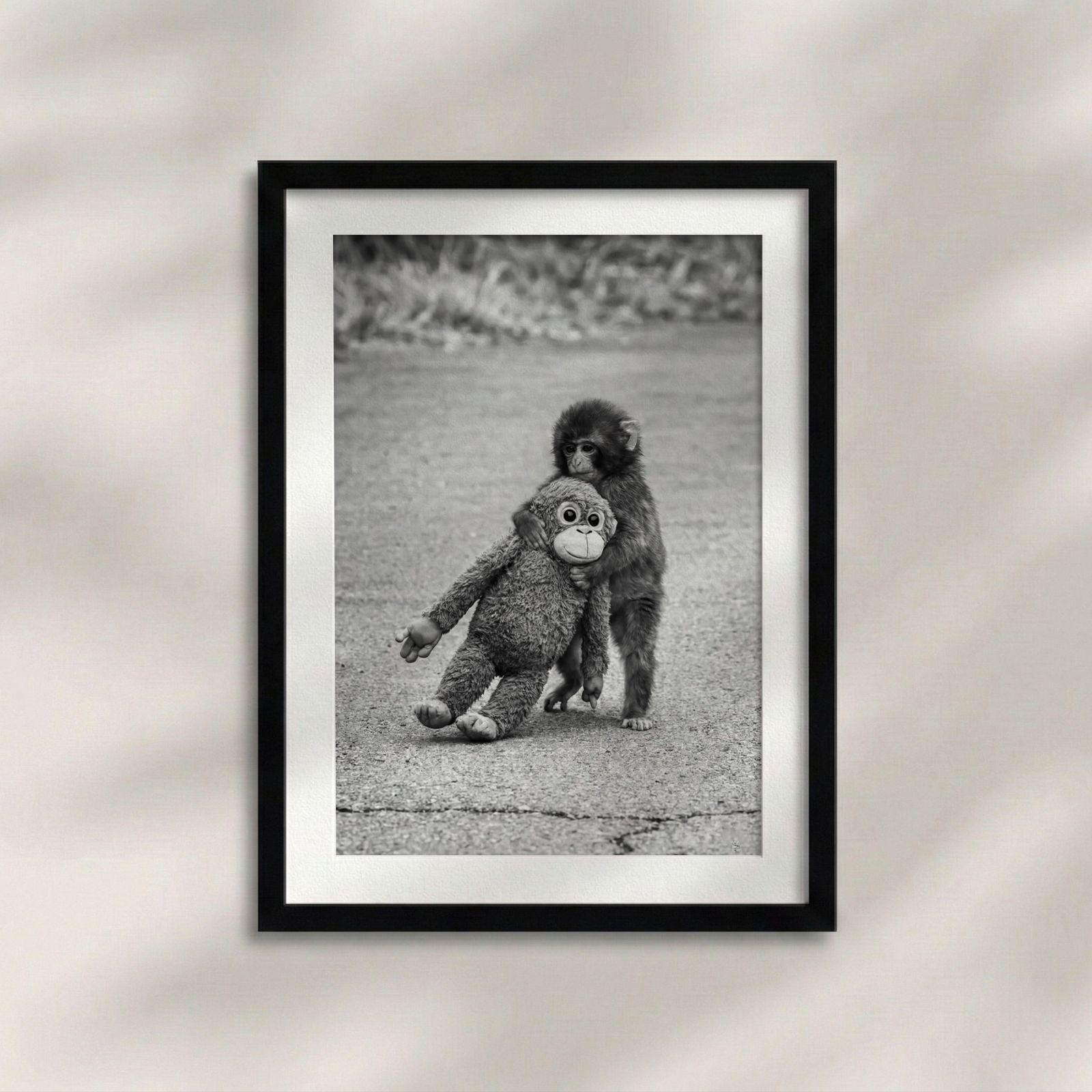 Gros Plan Singe Macaque Dessin Plat Amélioré Numériquement Sur Fond Blanc | Photo Premium