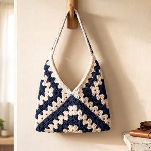Granny Square Bag Crochet: Beginner-Friendly Tote backpack Pattern, 3 Squares DIY Pattern PDF Download