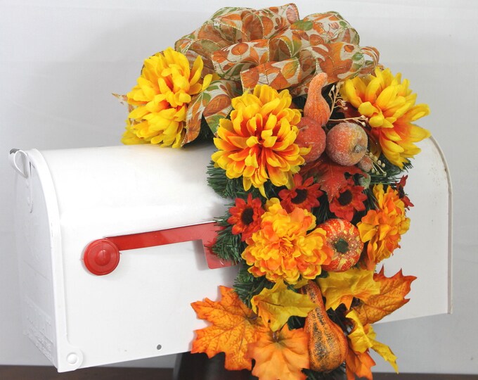 Mailbox Fall Swag Mailbox Fall Cover Autumn Decorations Etsy