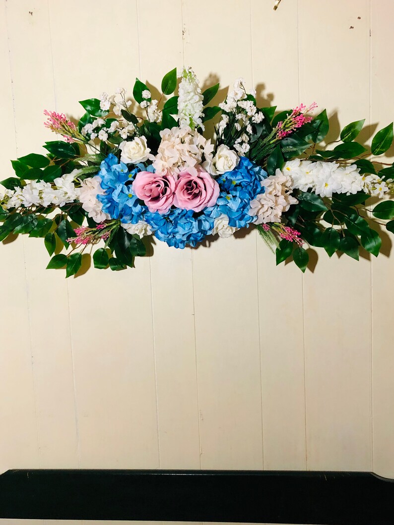 Floral Swag Bedroom Wall Decor Floral Wall Decor Floral Etsy