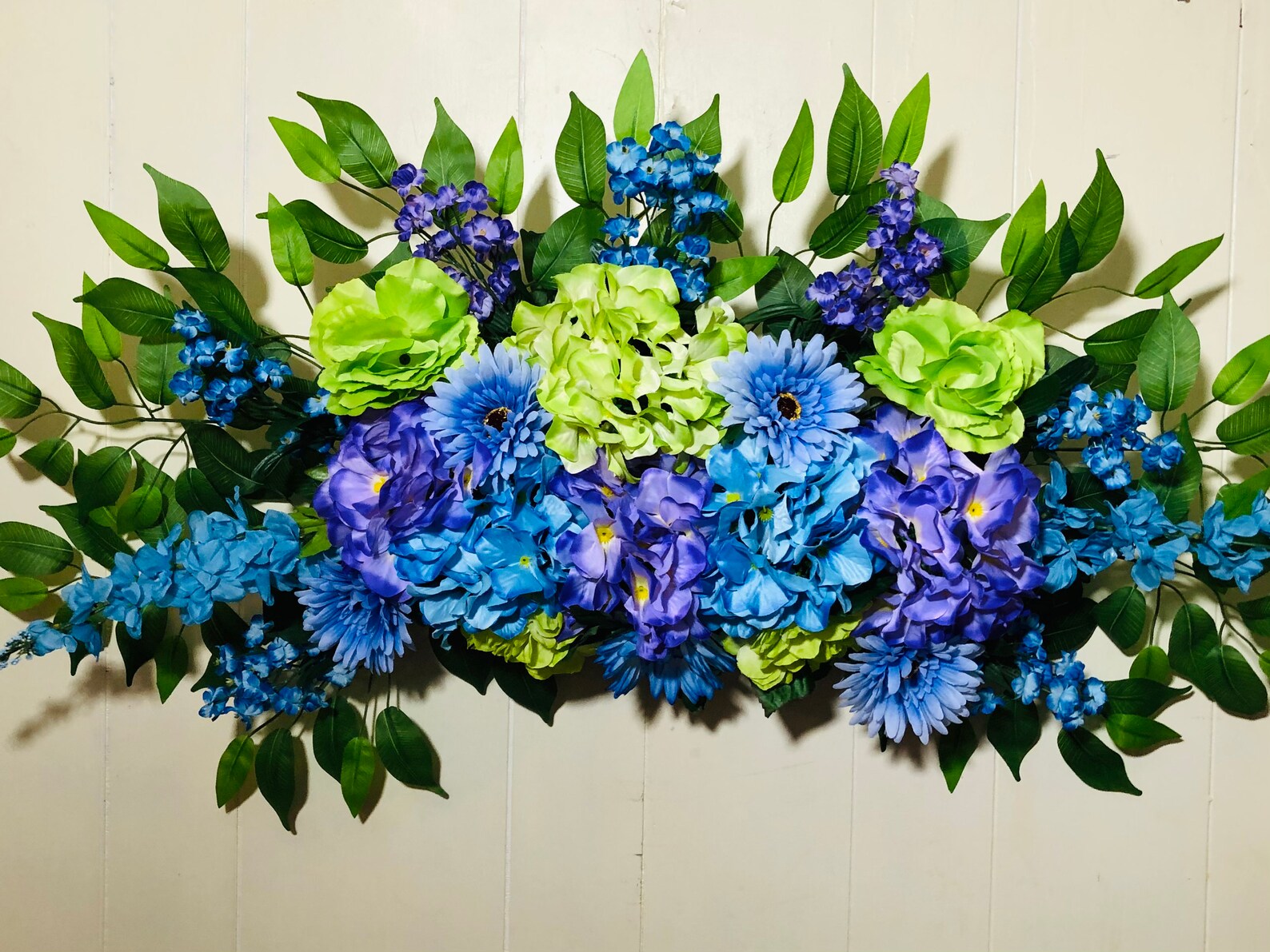 Bedroom Wall Decor Floral Wall Swag Wreath Swag For Over Etsy