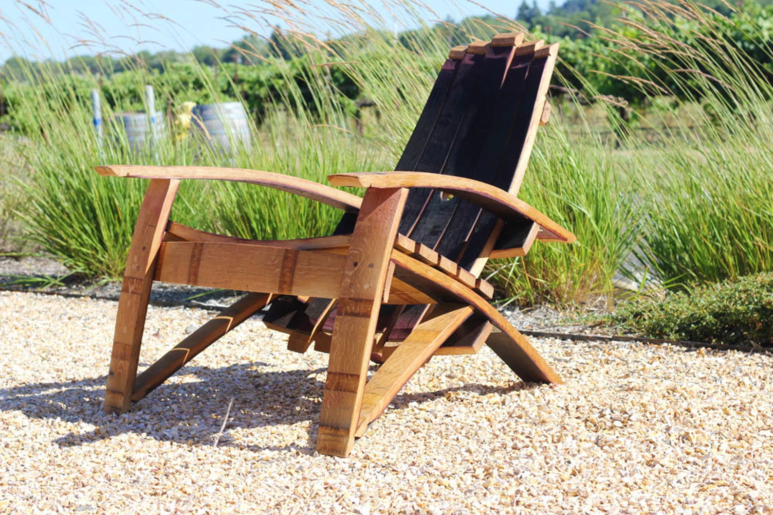 Two Wine Barrel Adirondack Chairs and Table Set With Free Etsy