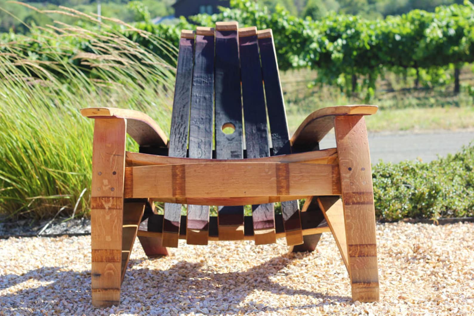 Two Wine Barrel Adirondack Chairs and Table Set With Free Etsy