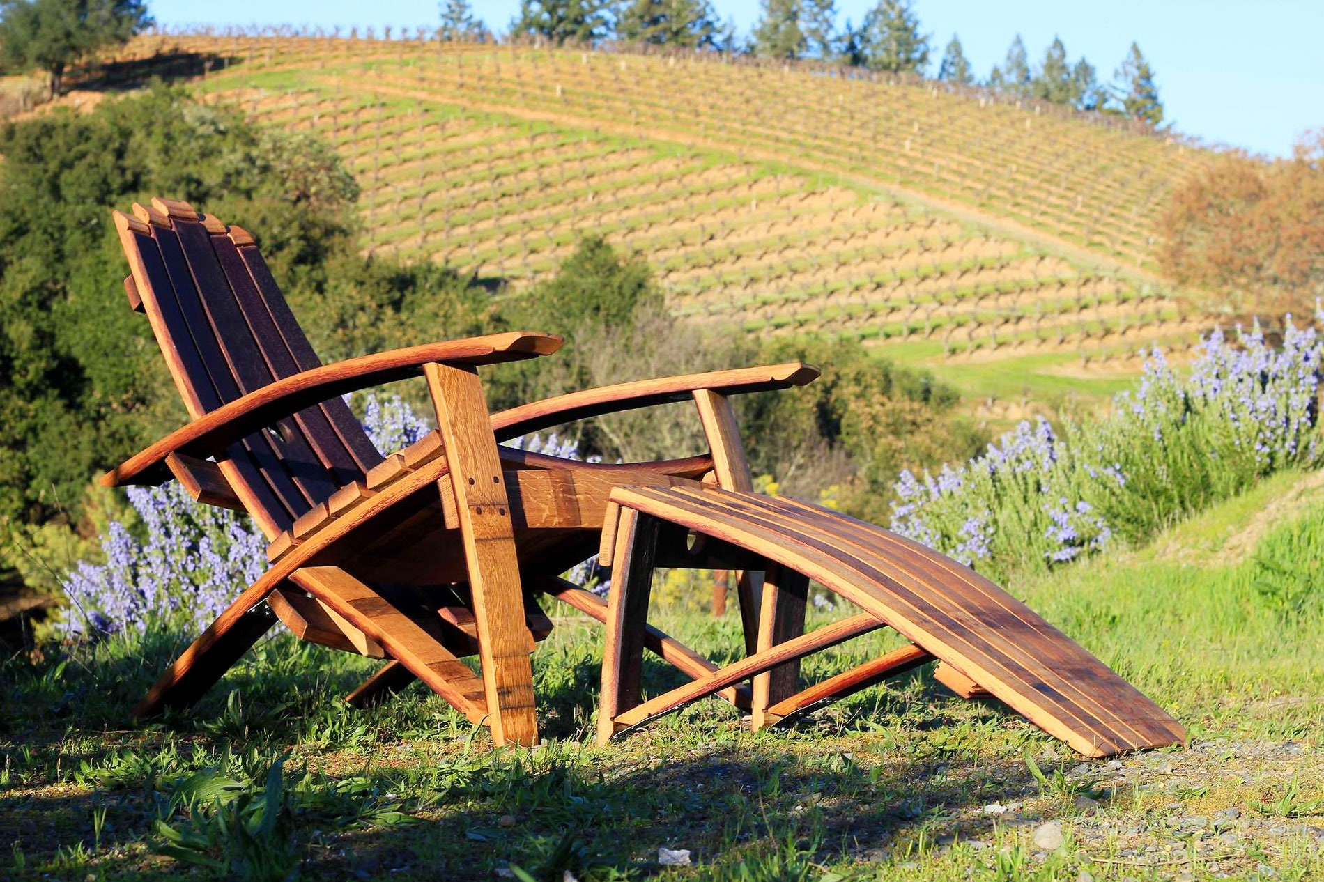 Wine Barrel Ottoman Footrest for Adirondack Chair Etsy