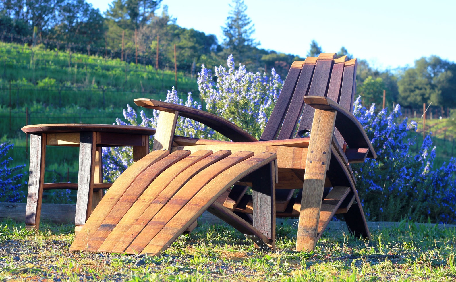 Wine Barrel Ottoman Footrest for Adirondack Chair Etsy