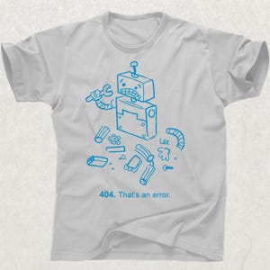 404-fel robot programmerare humor tee retro internet nörd geek teknisk support kodning utvecklare gåva