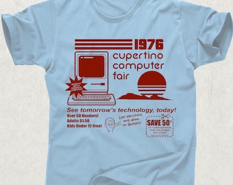 Cupertino CA California Computer Fair 1976 Retro PC Computer Vintage Tee T shirt