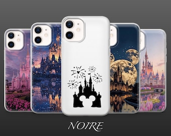 Funda para teléfono Disney Castle con dibujos animados de Disneyland para iPhone 17Pro, 16, 15, 14, 13, 12, Samsung S26, S25, S24, S23, A17, A57, A37 y Pixel 10 y 9