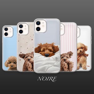 Mobilskal med leksakspudel och valp för iPhone 17Pro, 16, 15, 14, 13, 12, Samsung S26, S25, S24, S23, A17, A57, A37 Pixel 10, 9