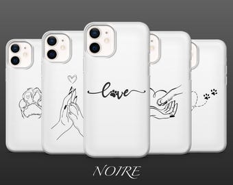 Dog Paw Phone Case Puppy Animal Line Art Cover for iPhone 18Pro, 17, 16, 15, 14, 13, Samsung S26, S25, S24, S23, A17, A57, A37 Pixel 11, 10