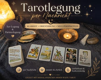 Tarotläsning via meddelande: 5-korts spridning och partnerläsning intuitivt med Rider-Waite Tarot