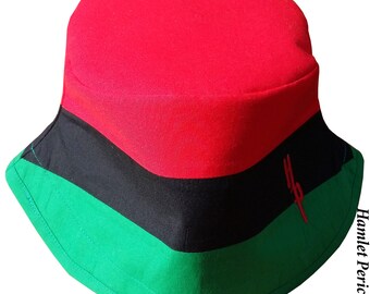 black and green bucket hat