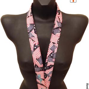 USA Unisex Lanyard | Stars and Stripes | Personalized Lanyard | Swivel Hook | Fabric Lanyard | Designer Lanyard by Hamlet Pericles |L31117c