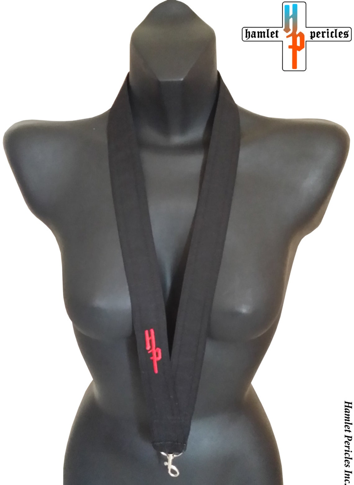 Black Lanyard Fabric Lanyard Black Poly-cotton Lanyard ID Badge Swivel Hook Lanyard Option to ...