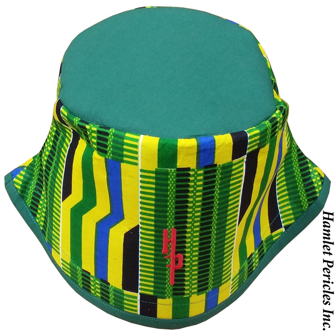 African Kente Greentop Bucket Hat Kente Hat African Hat Kente Cloth