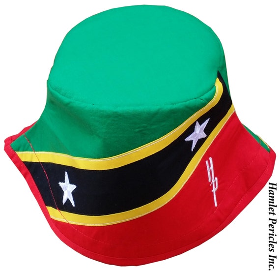 Saint Kitts and Nevis XL Bucket Hat Saint Kitts and Nevis Flag Hat Unisex  Country Hat Caribbean Island Country Hat by Hamlet Pericles -  Canada