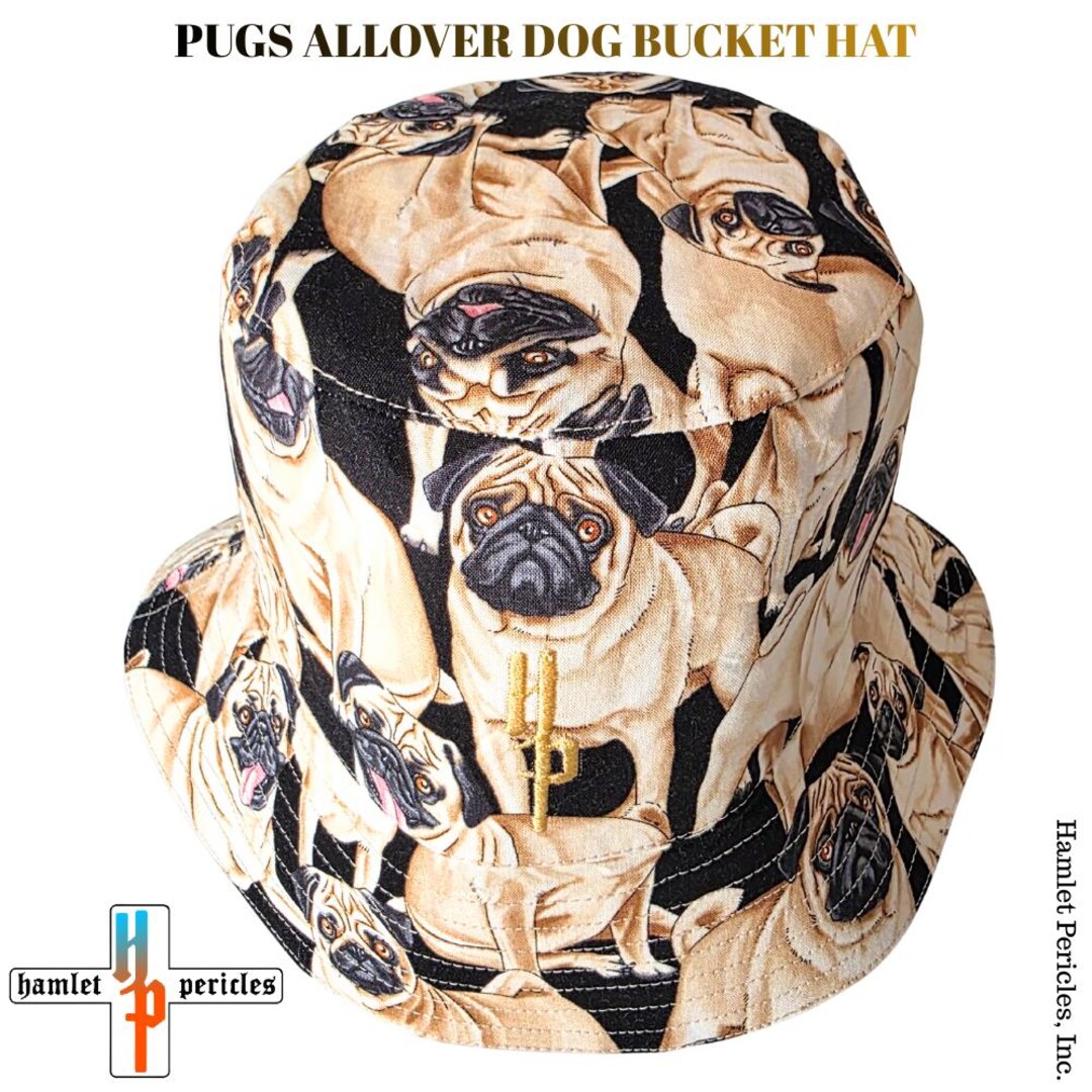 Pugs Dog Collage Cotton Bucket Hat, Pugs Allover - Etsy