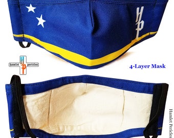 Curacao Flag Face Mask | 4-Layer, Washable with Filter Pocket
