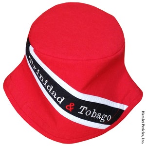 Trinidad and Tobago Flag Bucket Hat | Embroidered Hat | Country Flag | Trinidad & Tobago Flag | Red Black Hat by Hamlet Pericles | HP1317