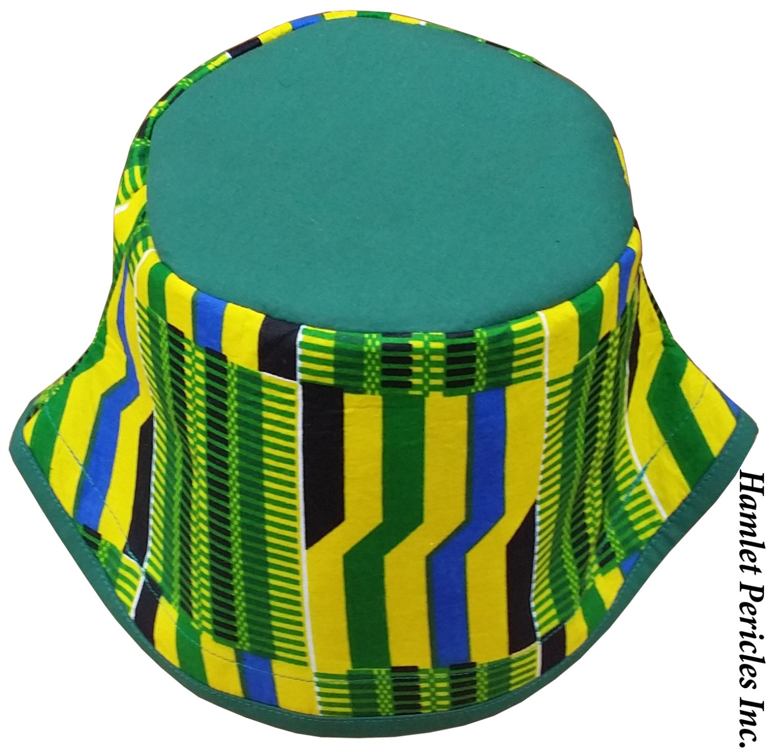 African Kente Greentop Bucket Hat Kente Hat African Hat Kente Cloth