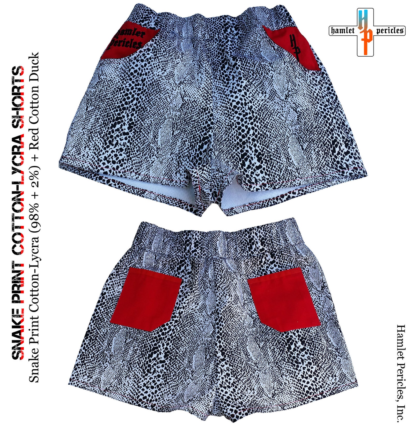Women's Snake Print Cotton-lycra Shorts Short Shorts Highwaisted Animal ...