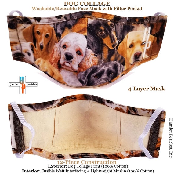 Dog Collage Face Mask Dogs Mask Dog Print Mask Animal Etsy