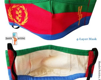 Eritrea Flag Face Mask | Reusable Cotton Interior, Filter Pocket